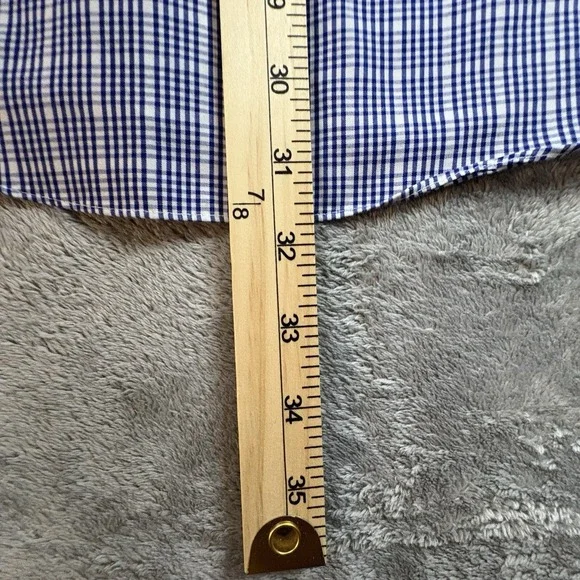 Brooks Brothers Men's L Slim Fit Blue & White Gingham LS Dress Shirt‎ SEE DESC - Picture 14 of 16